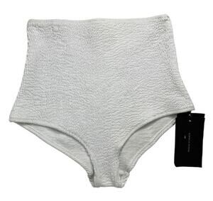 5-33 BOTTEGA VENETA NWT $440 Crinkle High Waist Bikini Bottoms White Small